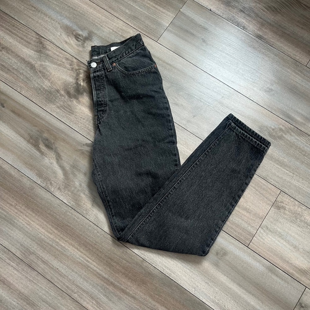 Vintage Levis 501 Women 9 M Black Jeans High Waist Made in USA 17501-0658 27x30